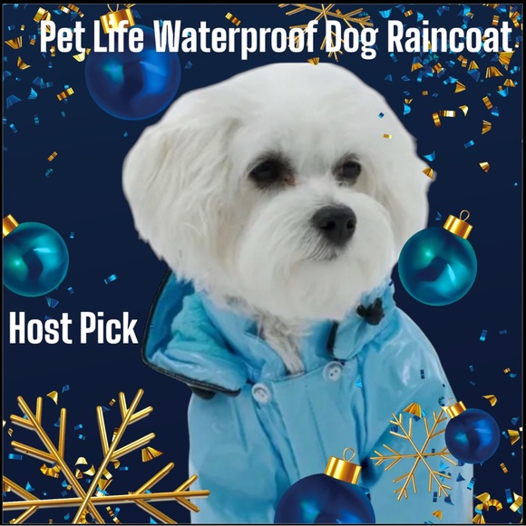 🐾 HP 🐾Pet Life DOG Baby Blue PVC Waterproof Adjustable Pet Raincoat Size Med NWT